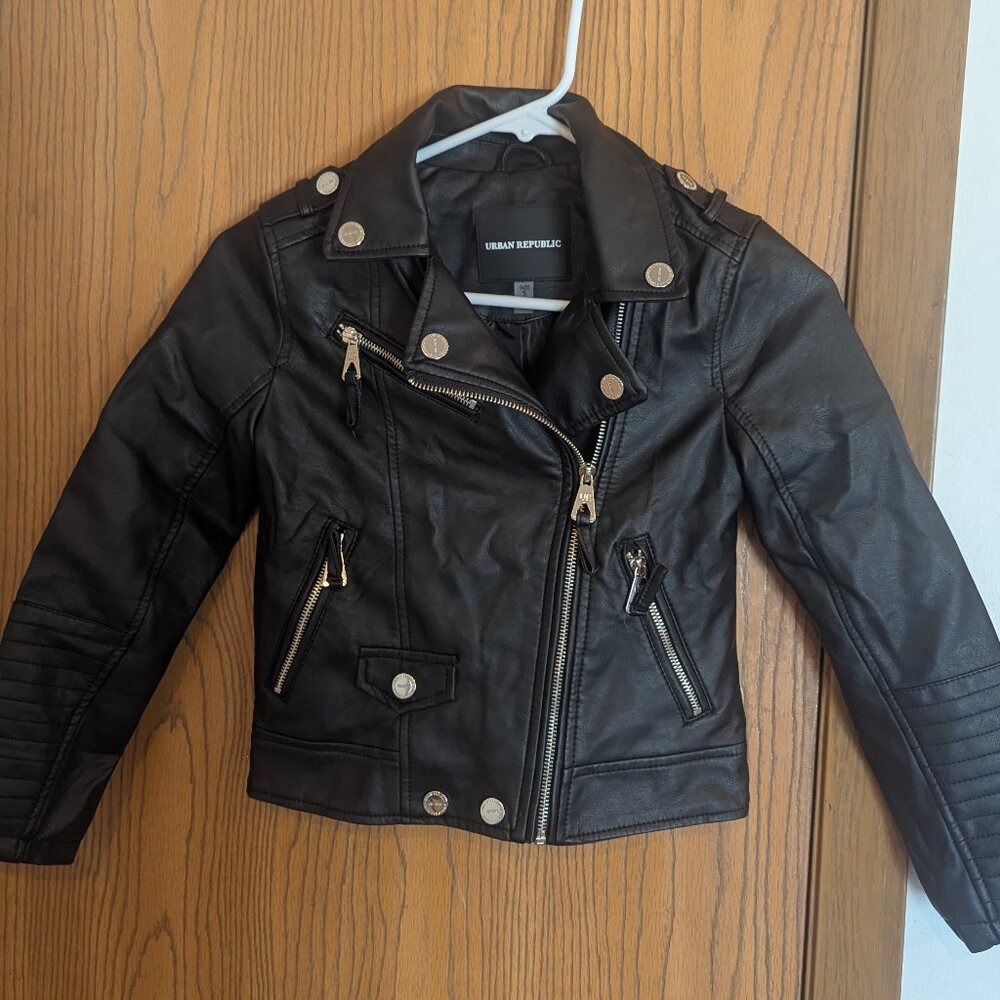 Urban Republic Quilted Faux Leather Moto Jacket Snaps/Zips/all the Attitude!! S